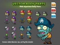 Pirate Zombies 2D Game Character Sprites 11 Screenshot 2