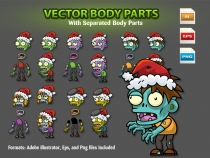 Christmas Zombies  2D Game Character Sprites 12 Screenshot 2