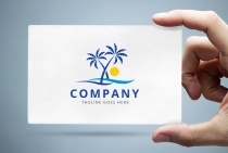Palm Tree Beach Logo Template Screenshot 1