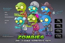 6-Zombies Game Character Sprites Pack Screenshot 1