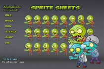 6-Zombies Game Character Sprites Pack Screenshot 2