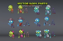 6-Zombies Game Character Sprites Pack Screenshot 3