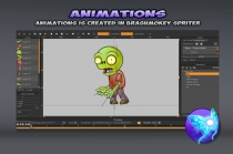 6-Zombies Game Character Sprites Pack Screenshot 4