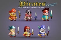 6- Pirates 2D Game Character Sprites Set Screenshot 1
