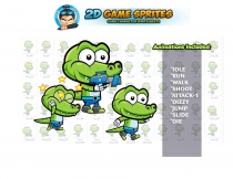Crocodile 2D Game Character Sprites Screenshot 1