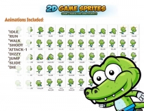 Crocodile 2D Game Character Sprites Screenshot 2