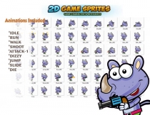  Rhino 2D Game Sprites Screenshot 2