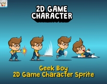 Geek Boy 2D Game Character Sprite Screenshot 1