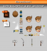 Geek Boy 2D Game Character Sprite Screenshot 3