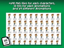Geek Boy 2D Game Character Sprite Screenshot 4