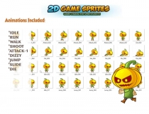 Pumpkins 2D Game Character Sprites Screenshot 2