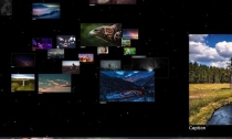 3D Photo Gallery on Space with Moving Stars Screenshot 1