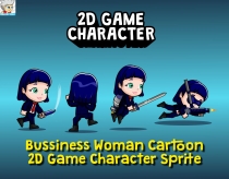 Bussiness Woman Cartoon 2D Game Character Sprite Screenshot 1