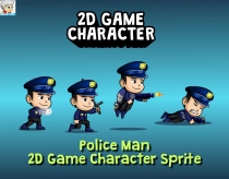 Police Man 2D Game Character Sprite Screenshot 1