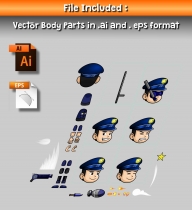 Police Man 2D Game Character Sprite Screenshot 3