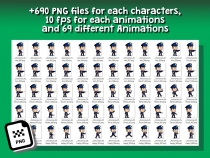 Police Man 2D Game Character Sprite Screenshot 4