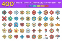 400 Florals & Flower in Different Style Vector Screenshot 1