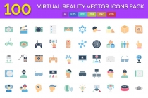 100 Virtual Reality Vector Icons Screenshot 1