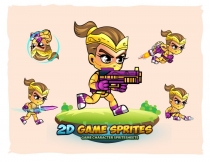 Ninja Girl 2D Game Sprites Screenshot 1