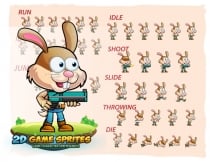 Warrior Bunny 2D Game Character Sprites Screenshot 2