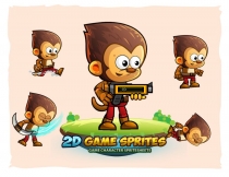 Monkey Warrior 2D Game Character Sprites Screenshot 1
