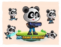Panda Warrior 2D Game Character Sprites Screenshot 1