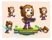 Bear Warrior 2D Game Character Sprites Screenshot 1