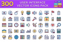 300 User Interface Vector Icons Pack Screenshot 1