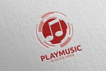 Abstract Music Logo with Note and Play Concept Screenshot 4