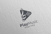 Abstract Music Logo with Note and Play Concept Screenshot 3