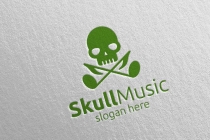 Skull Music Logo with Note and Skull Concept  Screenshot 1