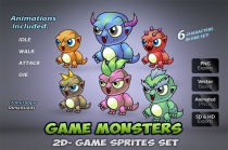 6 Monsters Game Sprites Set Screenshot 1