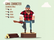 Lumberjack Spine 2D Flat Art Character Screenshot 1