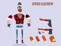 Lumberjack Spine 2D Flat Art Character Screenshot 2
