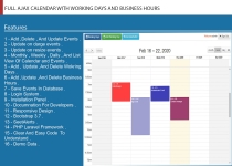 FULL AJAX CALENDAR WITH WORKING DAYS AND BUSINESS  Screenshot 6
