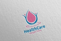 Green Water Drop Health Care Logo Design Screenshot 2