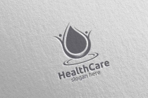 Green Water Drop Health Care Logo Design Screenshot 3