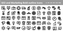  SEO And Marketing Bold Outline Icons Screenshot 1