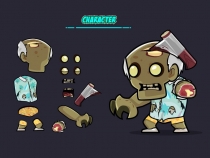 Male Zombie 2D Game Character Sprites 03 Screenshot 1