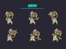 Male Zombie 2D Game Character Sprites 03 Screenshot 3