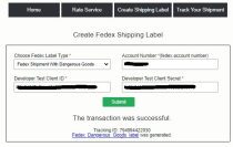 FedEx Shipping API integration PHP Script Screenshot 1