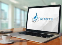 Giraffe With Gear - Animal Technology Logo Design Screenshot 3