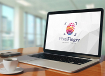 Pixel Finger Print Scan Security Logo Design Screenshot 3