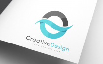 Creative O Letter Blue Wave Logo Design Screenshot 1