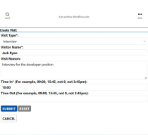 Office Visits Logbook Plugin for WordPress Screenshot 2