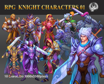 10 RPG Knight Characters Set 01 Screenshot 1