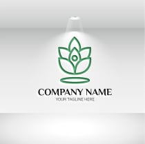 Abstract Green Lotus Logo Design Vector Screenshot 1