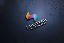 Split Tech Letter S Pro Logo Template Screenshot 1