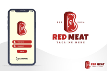 Letter B Beef Steak Red Meat Restaurant Logo Screenshot 4