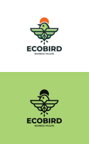 Green Eco Bird Logo Template Screenshot 3
